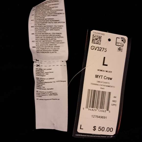 Black Reebok Top. - Picture 3 of 7